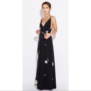 Reformation Citrine Dress in Black Floral XS